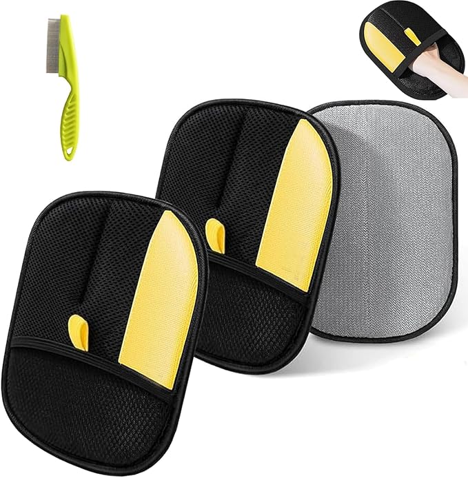 Morphcontainerpet Pet Hair Removal Gloves - Electrostatic Reusable for Cats & Dogs, Furniture, Carpet, Car Seats (1.2 oz) (2pcs)-Mewly Pet