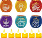 VIHOSE 6 Set Diwali Tealight Candle Holders Diwali Decorations for Home Glass Tea Light LED Battery Operated Candles Flameless Lights for Indian Table Centerpiece Party Decor Gifts