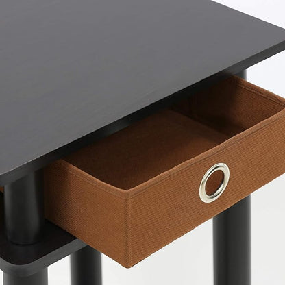Furinno 17017 Turn-N-Tube End Table, 1-Pack, Espresso
