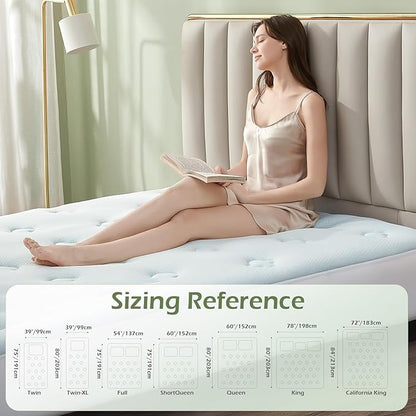 Hansleep Full Size Mattress Topper Viscose Derived from Bamboo, Memory Foam Pillow Top Mattress Topper Full with Deep Pocket, Breathable Mattress Pad for Back Pain Relief, 54" x75", White
