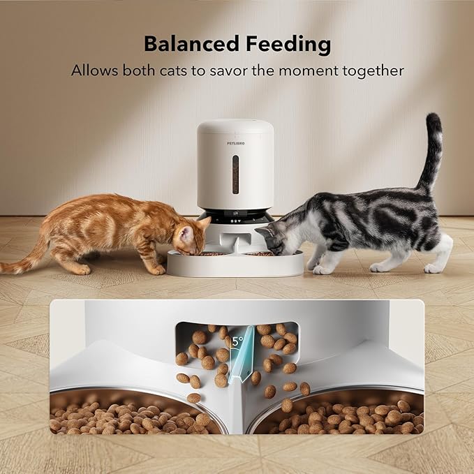 PETLIBRO Automatic Cat Feeder with Camera for Two Cats, 1080P HD Video with Night Vision, 5G WiFi Pet Feeder with Phone APP Control, 2-Way Audio for Cat & Dog, Low Food & Motion & Sound Alerts-Mewly Pet