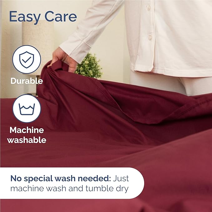 Twin XL 4 Piece Sheet Set - Comfy Breathable & Cooling - Ultra-Soft Hotel Luxury Bedding Set w/ 8-16 Inch Deep Pockets - 1 Flat & 1 Fitted Sheet & 2 Pillowcases - Wrinkle Free & Easy Care - Burgundy