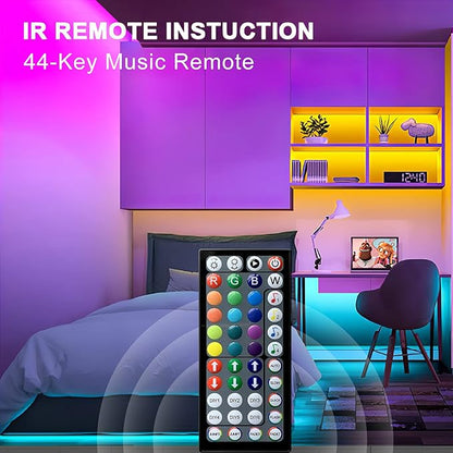 Tenmiro 32.8ft Led Strip Lights, RGB LED Smart Music Sync Color Changing LED Lights Strips with Remote Led Lights for Bedroom, Kitchen, Home, TV, Parties and Fstivals