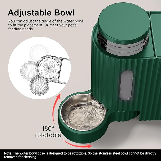 Gardner Pet Automatic Gravity Cat Food Feeder and Water Dispenser Stainless Steel Two-in-One Set Large Capacity Dispenser for Pets Dogs, Puppies, Kittens-Mewly Pet