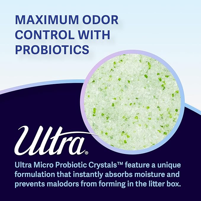 New Ultra Probiotic Micro Crystals Cat Litter - 99.9% Dust Free, Soft on Paws, Fragrance Free - 5 Lbs.-Mewly Pet