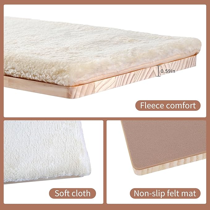 Wall Mounted Cat Climber Set, Cat Wall Shelves,Cat Wall Furniture Set,with Hammock,Jumping Boards,Sofa,Steps,Scratching Post,Hanging Ball and Felt Pads, Suit for Cats Climb, Jump,Scratch-Beige-Mewly Pet