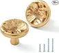Flower Cabinet Pulls Handle Knob Drawer for Kitchen Dresser Wardrobe Bathroom and Cupboard One Hole Hardware Knobs for Girl Easy Installation Pack of 10 Champagne Bronze