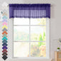 OVZME 2 Panels Purple Sheer Valance - Short Sheer Curtain Valances for Windows Basement Semi Sheer Valances for Kitchen Window Dressing with Dual Rod Pocket (Purple, 42 by 14 Inches Long)