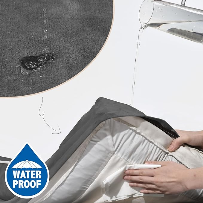 Comfort Expression Waterproof Large Dog Beds Orthopedic Foam Dog Beds Sofa Comfy Pet Bed with Washable Removable Cover & Non-Slip Bottom(Large,Dark Grey)-Mewly Pet