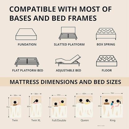 EGOHOME 10 Inch Cal King Memory Foam Mattress for Back Pain, Cooling Copper Gel Bed in a Box, Foam Made in USA, CertiPUR-US Certified, Therapeutic Medium Firm, 72x84x10 Black
