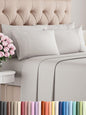 Full 6 Piece Sheet Set - Comfy Breathable & Cooling - Ultra-Soft Hotel Luxury Bedding Set w/ 8-16 Inch Deep Pockets - 1 Flat & 1 Fitted Sheet & 4 Pillowcases - Wrinkle Free & Easy Care - French Grey