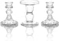 Unity Candle Holder - Glass Candle Holders for Pillar Candles Taper Candles, Glass Candlestick Holders Set of 3, Decorative Clear Glass Candlestick Holder for Wedding Table Dinning Church Centerpiece