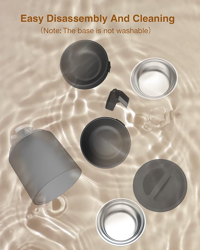 Automatic Cat Feeders - 6L Cat Food Dispenser with Double Bowls, Programmable Timed Feeder for Up to 6 Meals per Day with 10S Voice Recorder, Supports Dual Power Supply-Mewly Pet