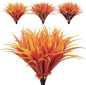 8 pcs Fall Artificial Flowers for Decoration, Fake Artificial Tall Grass Plants for Outdoors, Orange Faux Tropical Greenery Autumn Front Porch Patio Garden Outside Plastic Shrubs Bushes