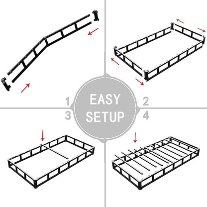 Low Profile Box Spring Twin,3 Inch Box Spring for Twin Size Bed,Heavy Duty Bed Base,Metal Mattress Foundation,Easy Assembly/Noise Free/Non Slip
