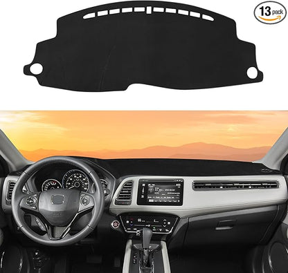 Dashboard Cover Mat Custom Fit for Honda HR-V HRV 2016-2022 Left Hand Driving Dash Cover Nonslip Dash Mat Protector Sunshade No Glare Black