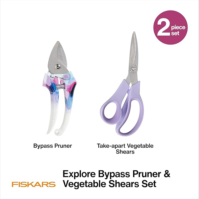 Fiskars Pruner and Veggie Shears Set, Explore Collection-Mewly Pet