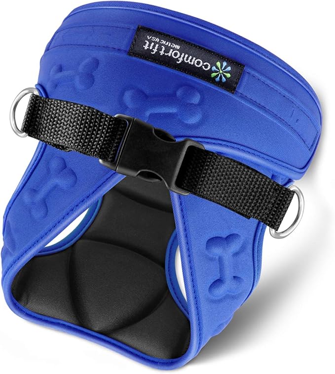 Comfort Fit Dog Harness No Pull with 2 Leash Clips Step in Harness for Small Sized Dogs Soft Padded Comfortable All Weather Dog Vest with Easy Control Adjustable Buckles for Dogs & Puppies – Blue XS-Mewly Pet