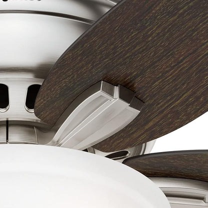 Hunter Fan Company, 51082, 42 inch Newsome Brushed Nickel Low Profile Ceiling Fan with LED Lights and Pull Chain