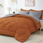 HEVUMYI King Comforter Set - 7-Piece All Season Bed in a Bag King, Ultra Soft Bedding Set with Comforter, Flat Sheet, Fitted Sheet, Pillowcases, Pillow Shams, Orange & Light Grey