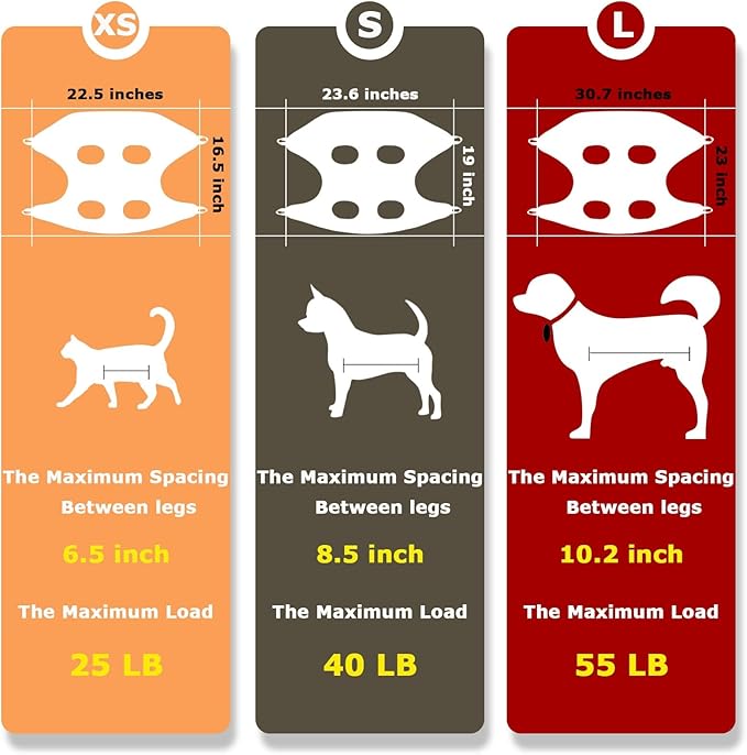 Dog Grooming Hammock Harness,Breathable Pet Cat Hammock Restraint Bag,Dog Grooming Sling Helper for Trimming Nail and Ear/Eye Care(S Size,8.5")-Mewly Pet