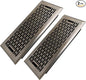 4x10 Inches 2 Pack Heavy Duty Walkable Floor Register - Easy Adjust Air Supply Lever Decorative Floor Vent Covers - Boston Design Vent Covers for Home - Antique Brass
