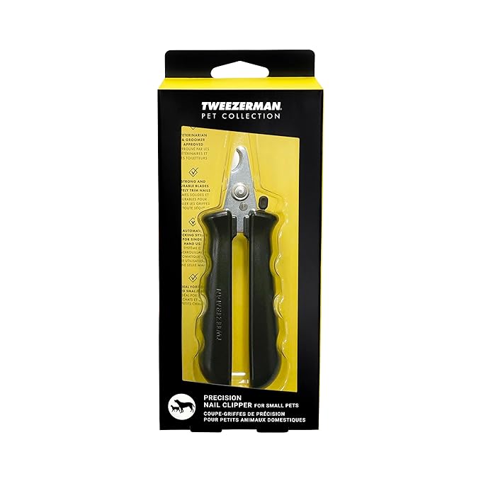 Tweezerman Small Nail Clippers for Dogs & Cats, Manual Professional Dog & Cat Nail Trimmer with Ergonomic Handle-Mewly Pet