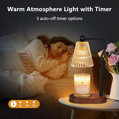 Candle Warmer Lamp, with Timer and Dimmer, Adjustable Height, Christmas Birthday Gifts for Women Mom, House Warming Gifts, Home Decor, Thanksgiving Decorations,Wax Warmer for Scented Jar Candles