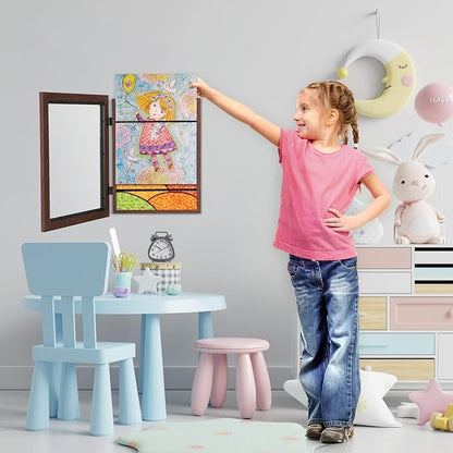 [3-Pack] Kids Art Frames, 8.5x11 Front Opening Kids Artwork Frames Changeable, Brown Artwork Display Storage Frame for Wall, Holds 50 Pcs, for 3D Picture, Crafts, Hanging Art, Portfolio