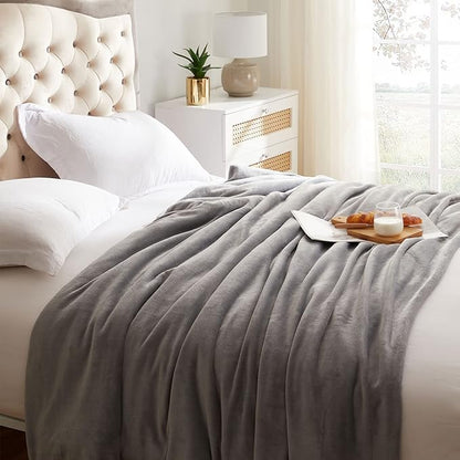 Fleece Blanket King Size Grey Lightweight Super Soft Cozy Luxury Bed Blanket Microfiber