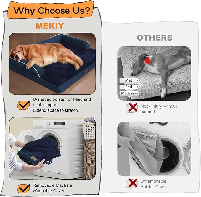 Small Dog Bed Waterproof Orthopedic Dog Beds for Medium Sized Dogs Comfy Pet Cat Bed with Sides, Washable Removable Cover-Mewly Pet