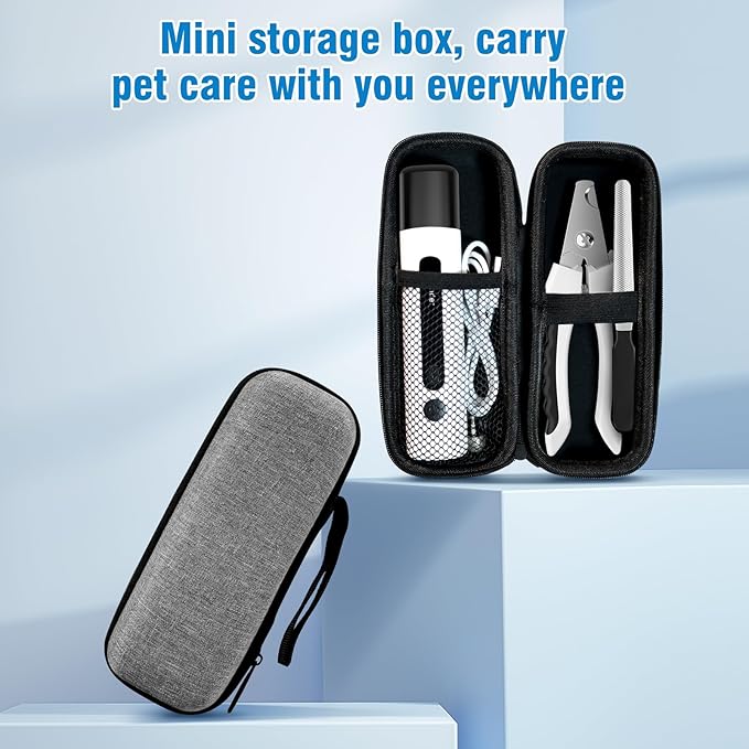 Dog Nail Grinder, 7-Speed Quiet Electric Dog Nail Trimmers, Dog Nail Clippers with Sponge Dust Collection & File for Small Medium Large Dogs, Rechargeable Pet Paw Grooming Supplies Kit-Mewly Pet