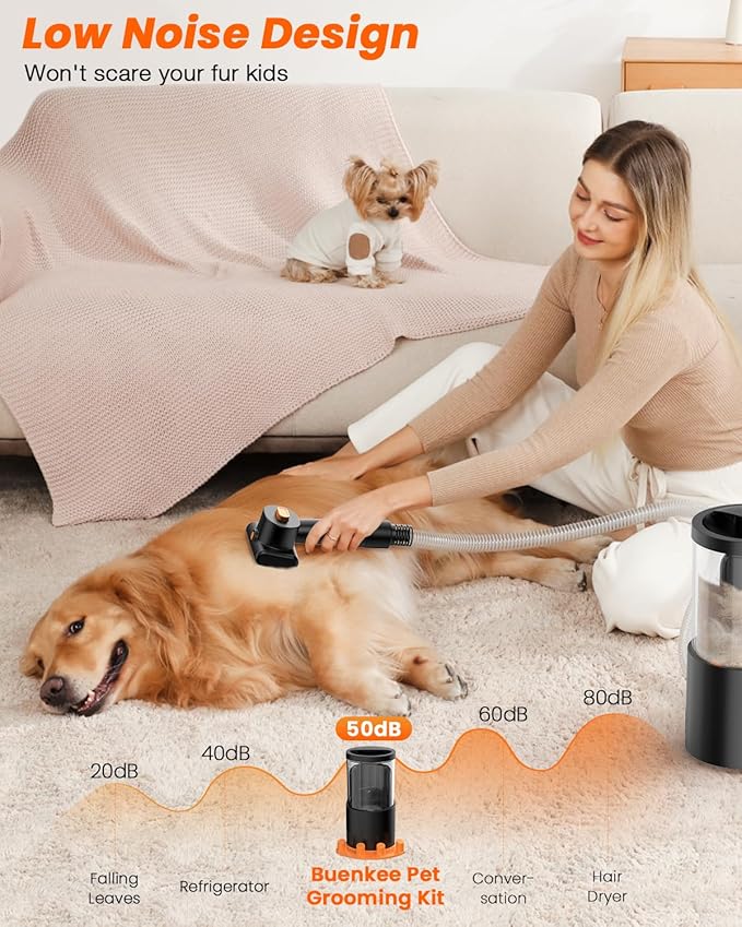 Dog Grooming Vacuum, 4.5L Extra-Large Dust Cup Dog Grooming Kit, 14000Pa High-Suction Pet Groomer with Clippers, Low-Noise All-in-One Shedding Control Set for Home Use-Mewly Pet