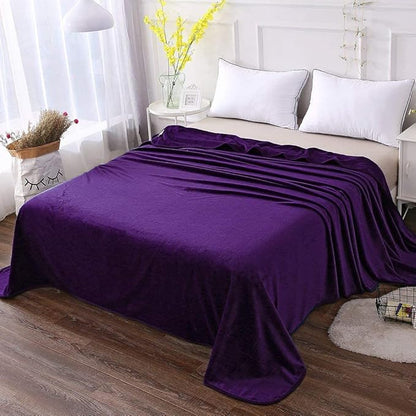HOZY Soft Blanket Queen Size Fleece Warm Fuzzy Bed Blankets for The Bed Sofa Lightweight 350GSM Purple 90"*90"