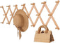 Wall Rack with 20 Hooks, Wooden Wall Expandable Coat Rack for Coat, Hats, Baseball Caps, Coffee Mug, Jewelry(Natural)