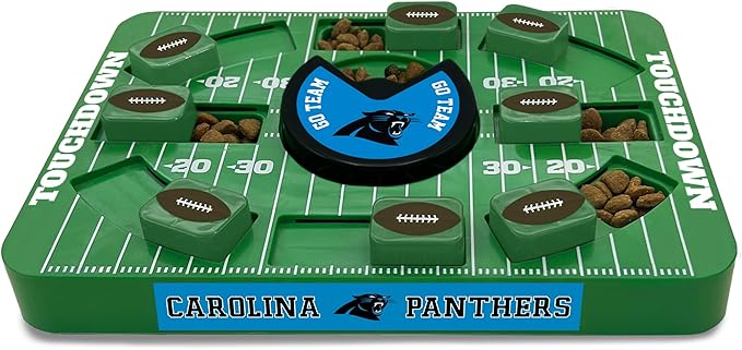 Pets First NFL Carolina Panthers Large Puzzle Toy, Interactive Treat Dispenser, Slow Feeding Toy for Dogs-Mewly Pet