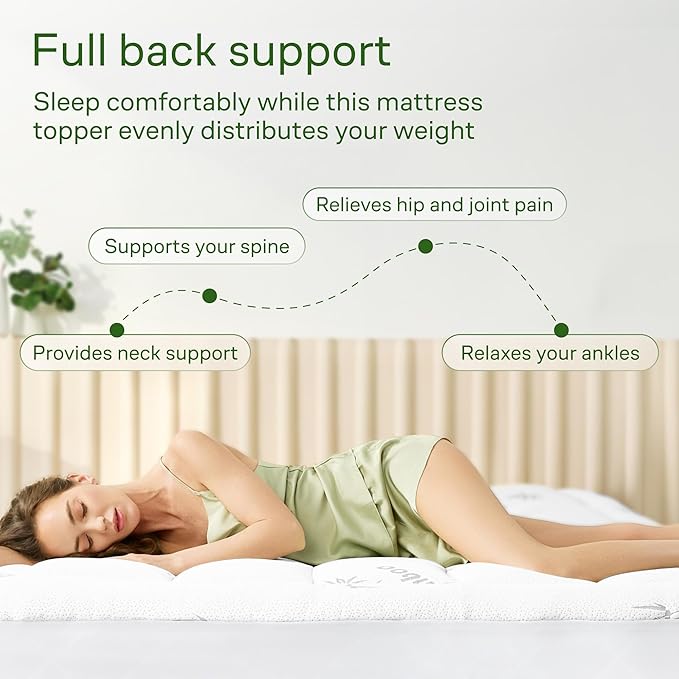Ultra Soft California King Size Mattress Topper - Viscose Made from Bamboo Pillow Top Mattress Pad for Back Pain Relief - Naturally Cooling for Hot Sleepers, White