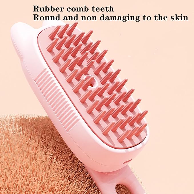 Pet Grooming Brushm,Cat Brush,3 In1 Spray Cat BrushSelf-Cleaning Wet Dog Comb with USB Rechargeable & Water Tank,Suitable for Dogs,Cats to Reduces Flying Hair (Apricot color)-Mewly Pet