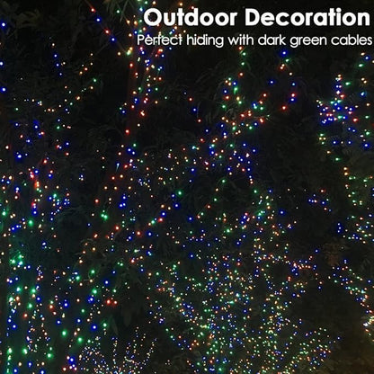 RPGT Christmas Light 100 LEDs 41ft Green Cable Wire Fairy String Twinkle Lights Plug in 12 Modes for Xmas Tree, Party, Indoor,Outdoor, Garden, Wedding, Home Decoration (Multi Color)