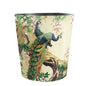 10L/2.64 Gallon Trash Can, Decorative Waste Basket, PU Leather Waste Paper Basket, Waterproof Garbage Can for Bathroom, Bedroom, Office, Kitchen and Living Room - Peacock-4
