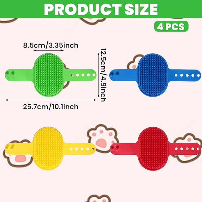 4Colors Cat Self Groomer for Indoor Cats, Wall Mounted Silicone Self Grooming Cat Brush for Long Short Hair, Cat Face Scratchers Cat Corner Massage Comb for Kitten Sofa Chair Leg Scratching Post Cover-Mewly Pet