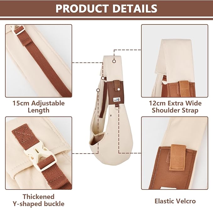 Dog Sling Carrier for Small Dogs - Front Dog Carrier with Adjustable Strap - Hands Free Pet Papoose Bag for Chest - Suitable for Puppy, Small Dogs, and Cats for Outdoor Travel,15 lbs-Mewly Pet