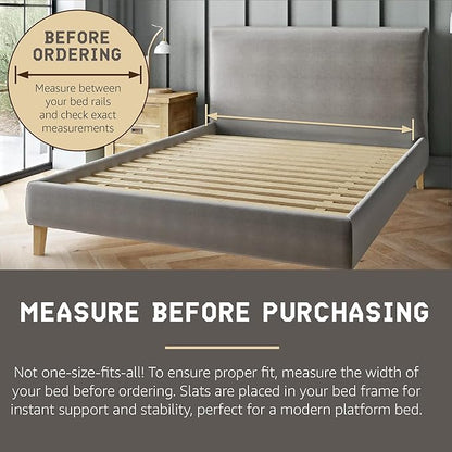 Hercules Xtreme Heavy-Duty Solid Pine Wood Platform Bed Support Slats, King Size - Mattress Support, No Box Spring or Bunkie Board Needed, Easy Assembly