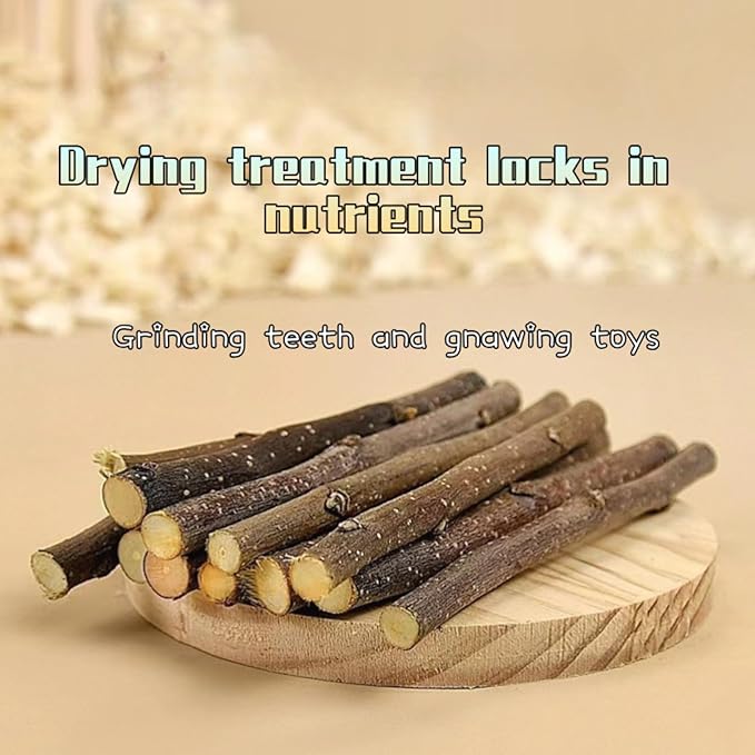 Natural Apple Wood Chew Sticks 550g (19.4oz) for Rabbits, Hamsters, Chinchillas, Guinea Pigs - Small Animal Dental Toys, Safe Untreated Teeth Grinding & Boredom Relief, Rodent Molar Health-Mewly Pet