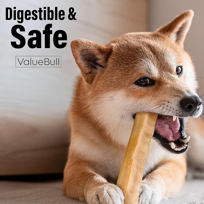 ValueBull Himalayan Yak Cheese Dog Chews, Medium, 50 ct Bulk Pack - Long Lasting for Aggressive Chewers, All Natural, Healthy & Safe, Low Odor Nepal Yak Milk Chews-Mewly Pet