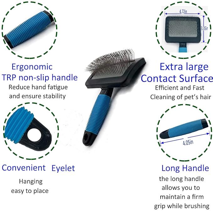 Dog Brush for Long Haired Dogs - Large Firm Slicker Brushes for Poodles, Goldendoodles & Shedding Grooming - Soft Massage Stainless Steel Pins (25mm/1") - Gentle Pet Grooming Wire-Mewly Pet