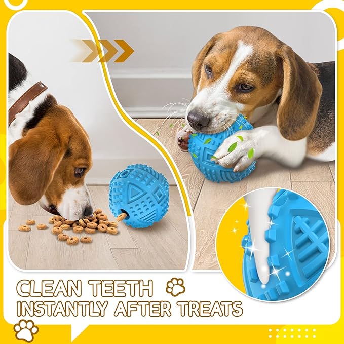 LEGEND SANDY Dog Balls Treat Dispensing Dog Toys for Aggressive Chewers Large Breed, Nearly Indestructible Squeaky Puppy Chew Toys for LargeBreeds, Natural Rubber Doggie Puzzle Toys, Pet Treat Ball-Mewly Pet