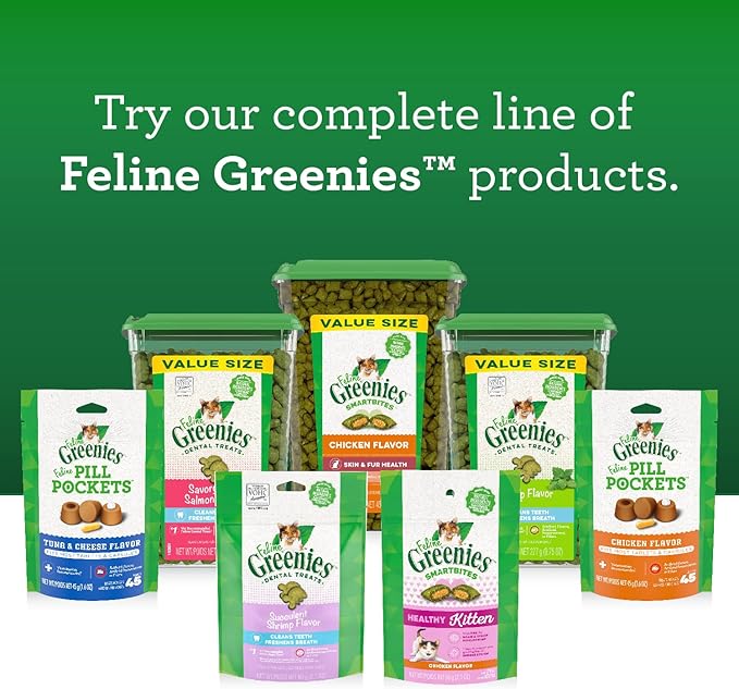 Greenies Feline Smartbites Skin & Fur Crunchy and Soft Natural Cat Treats, Chicken Flavor, 4.6 oz. Pack (Pack of 2)-Mewly Pet