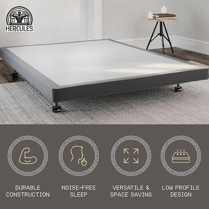 Hercules 4 Inch Low Profile Foundation Mattress Box Spring Replacement, Twin