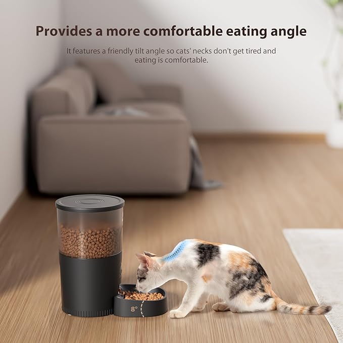 Automatic Cat Feeders, 3L Timed Cat Dry Food Dispenser, Dual Power Supply, Programmable Portion Size, 1-6 Meals Per Day, Auto Pet Feeder for Cats and Small Dogs-Mewly Pet